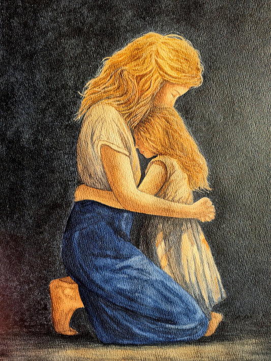 Embrace – Watercolor Painting About the Inner Child