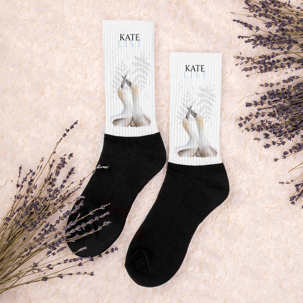 Súla and leaves Socks - kate-list